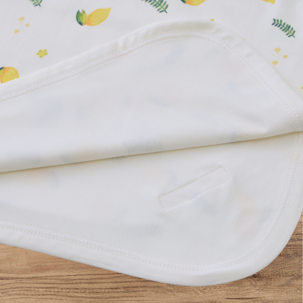 Blara Organic Lemon Print Blanket 100x100cm