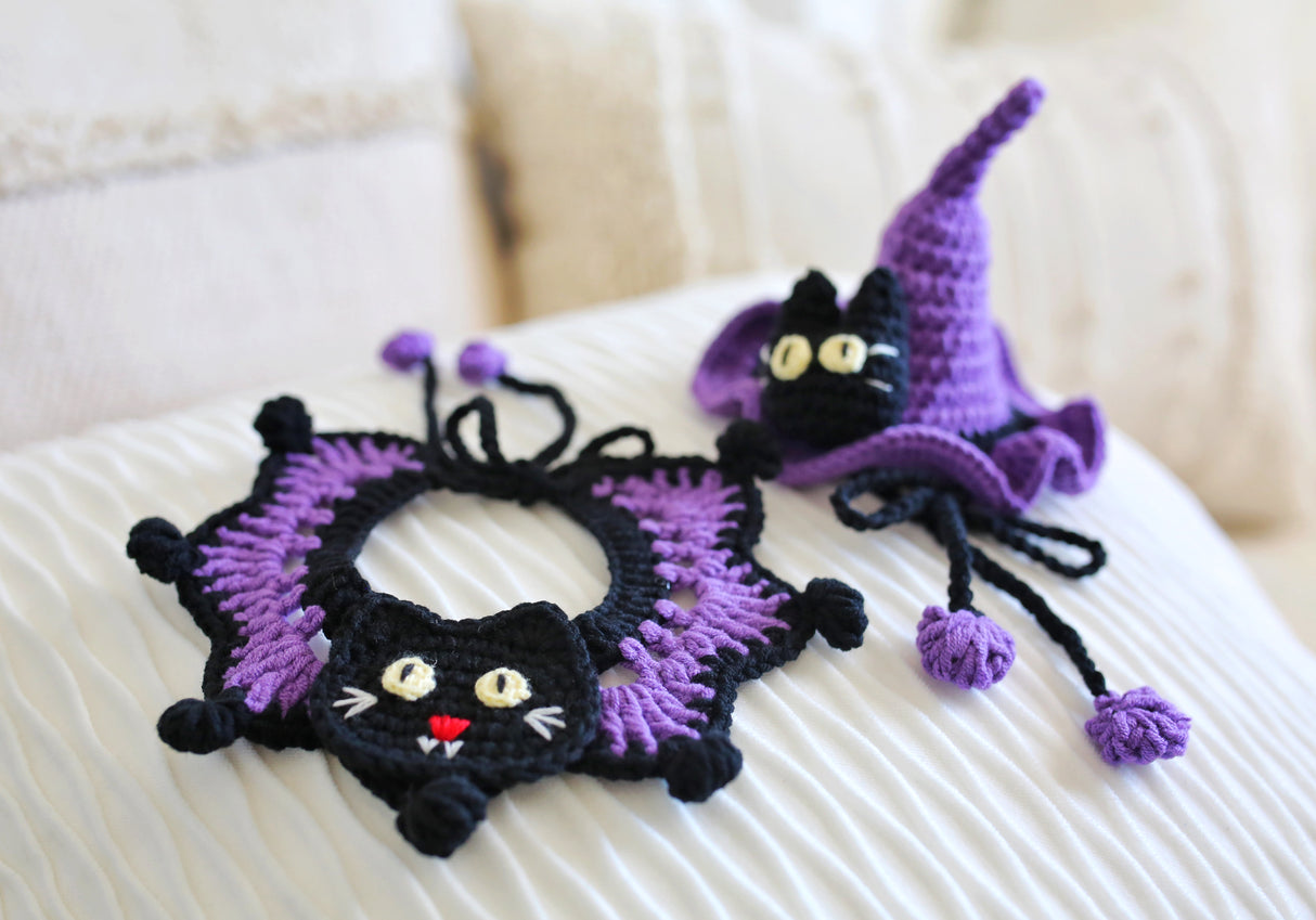 Design & Delight Gifts Crochet Outfit Set - Midnight Meow Halloween π