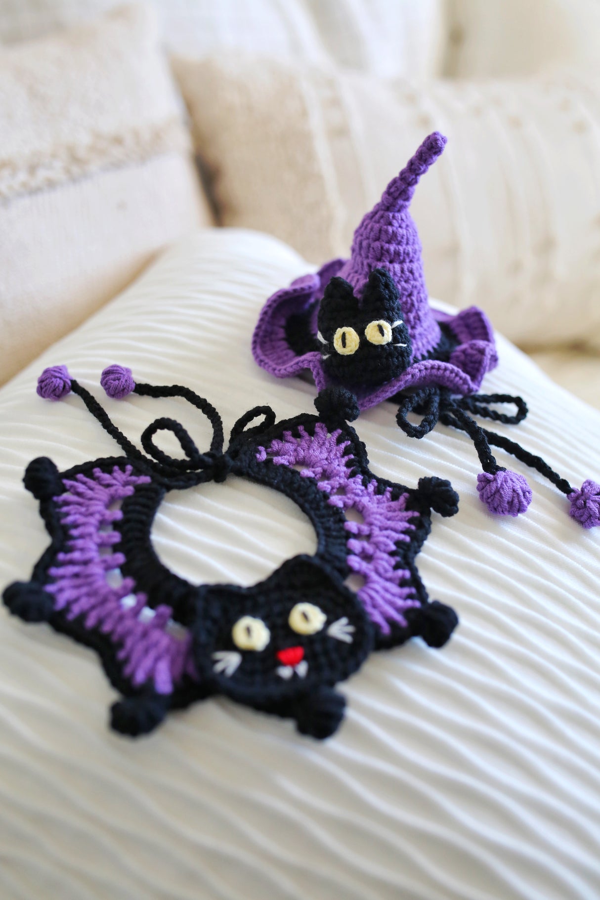 Design & Delight Gifts Crochet Outfit Set - Midnight Meow Halloween π