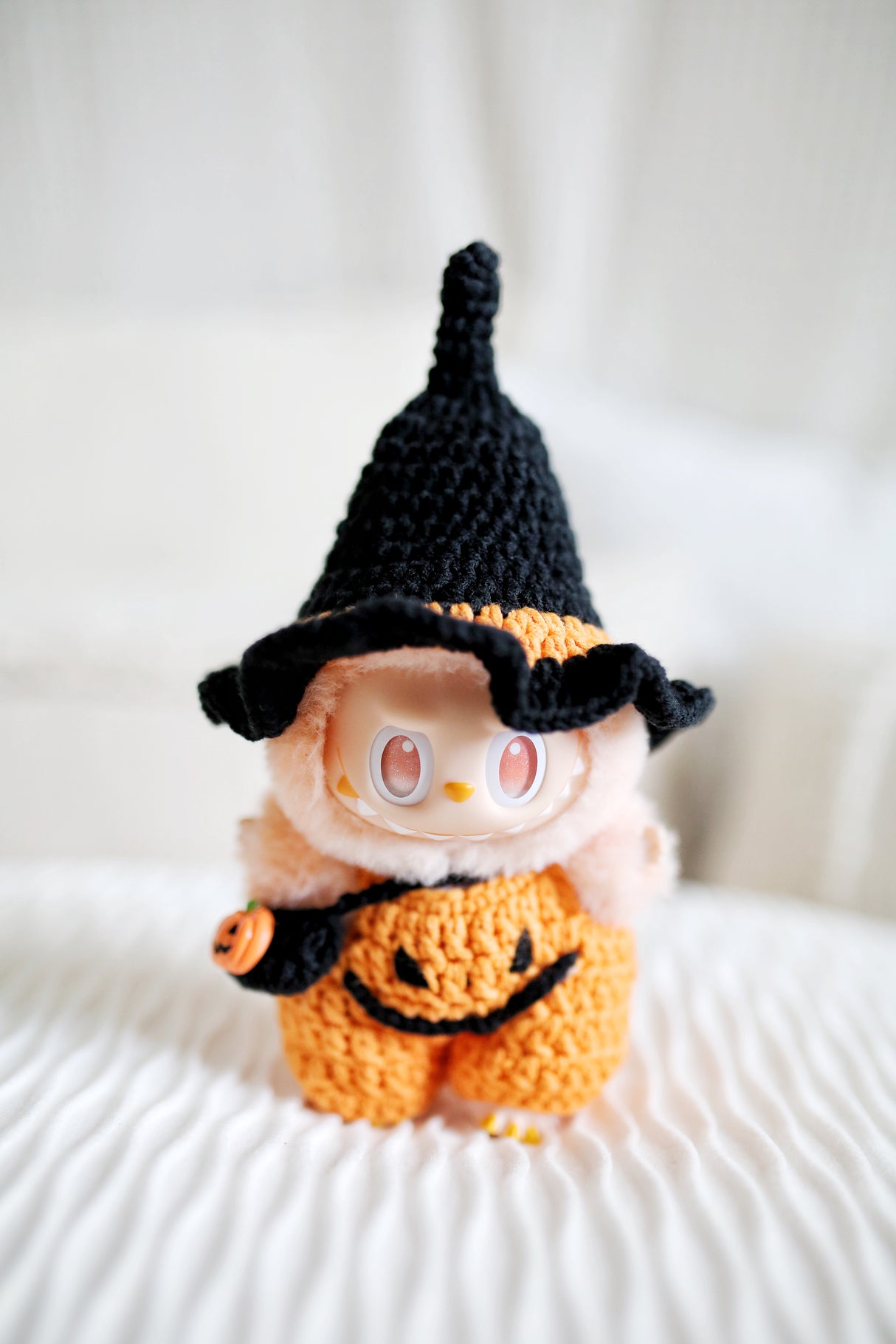 Design & Delight Gifts Crochet Outfit Set - Jack-o’-Lantern Trick-or-Treat 🖤🍬