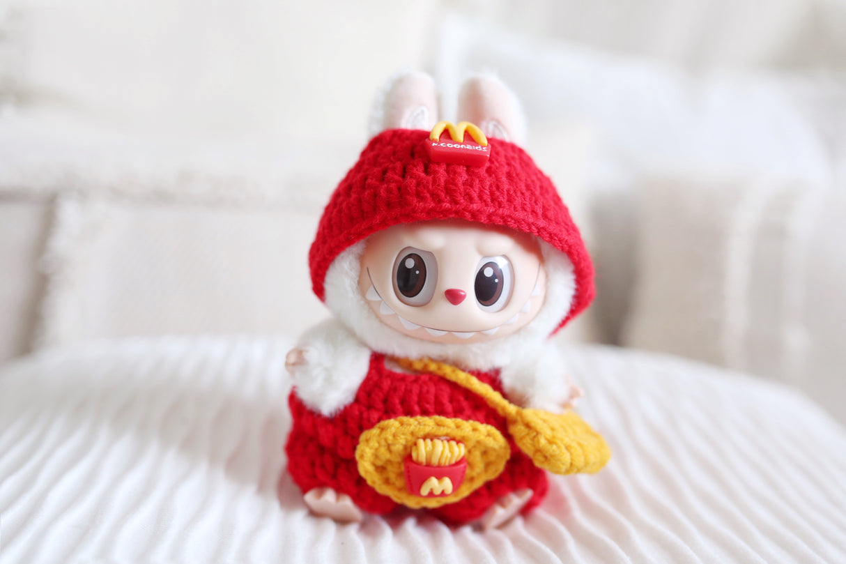 Design & Delight Gifts Crochet Outfit Set - Fast Food Fun 🍟🍔✨