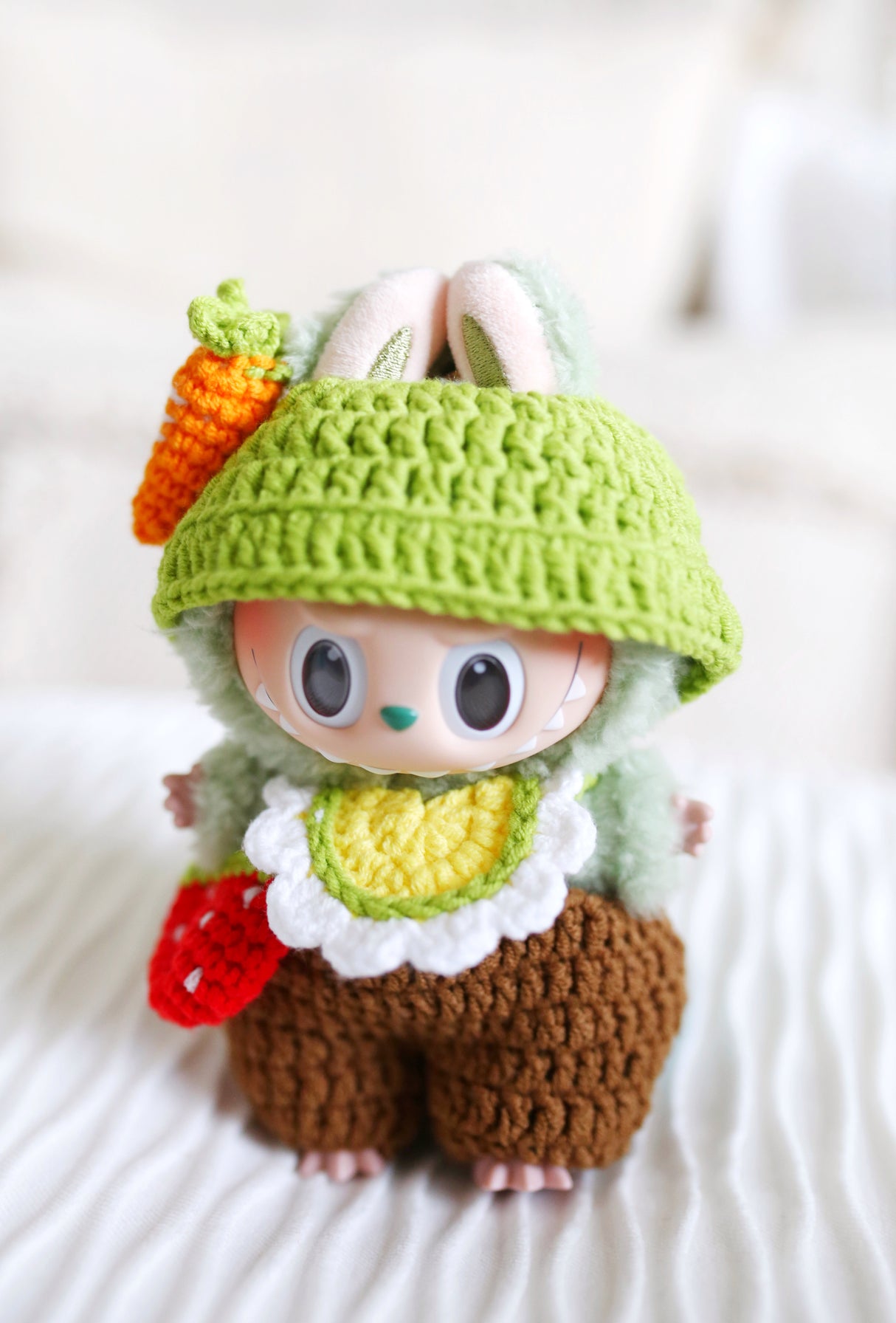 Design & Delight Gifts Crochet Outfit Set - Garden Picnic 🥕🍓🌼