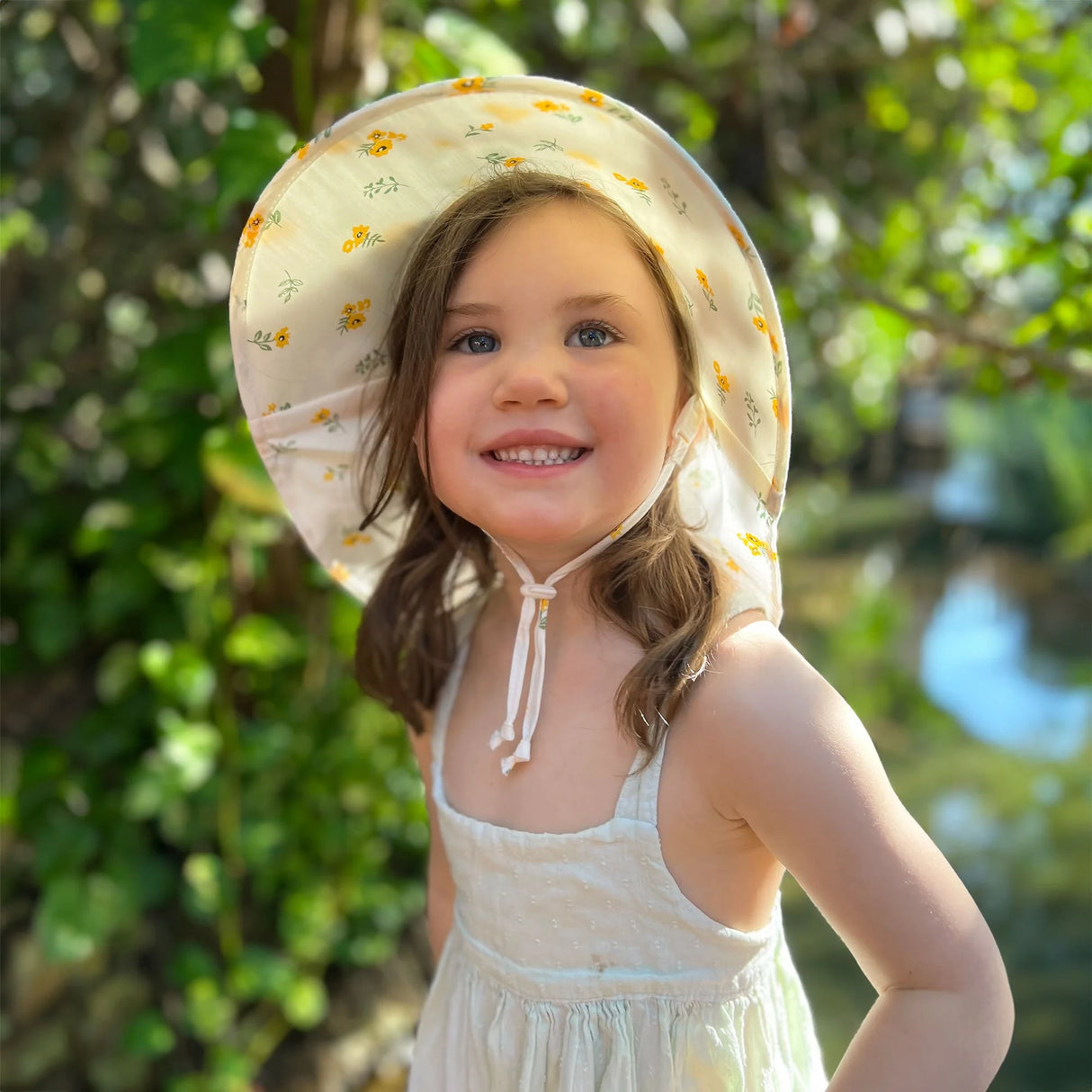 Jan & Jul Kids Cotton Adventure Hats - Yellow Flower