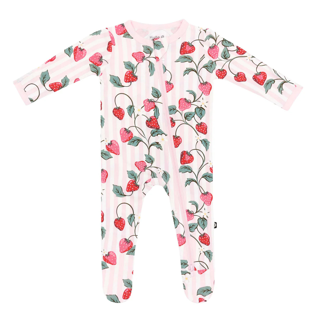Kyte baby Zippered Footie in Strawberry Fields