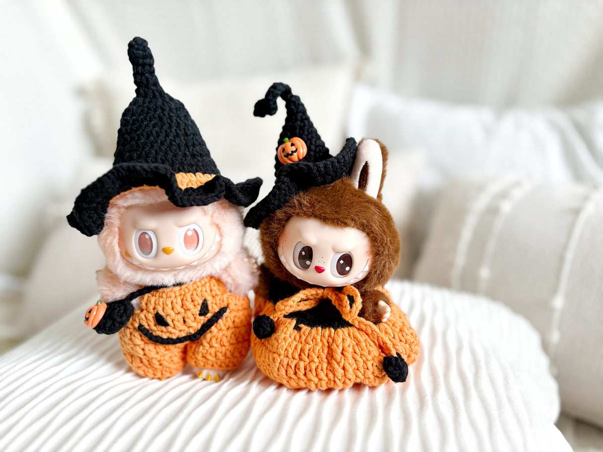 Design & Delight Gifts Crochet Outfit Set - Jack-o’-Lantern Trick-or-Treat 🖤🍬
