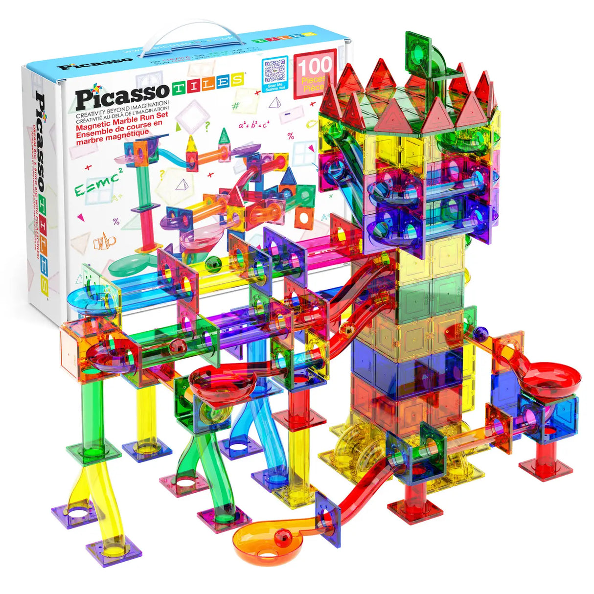 PicassoTiles Magnetic Marble Run Set 100pc