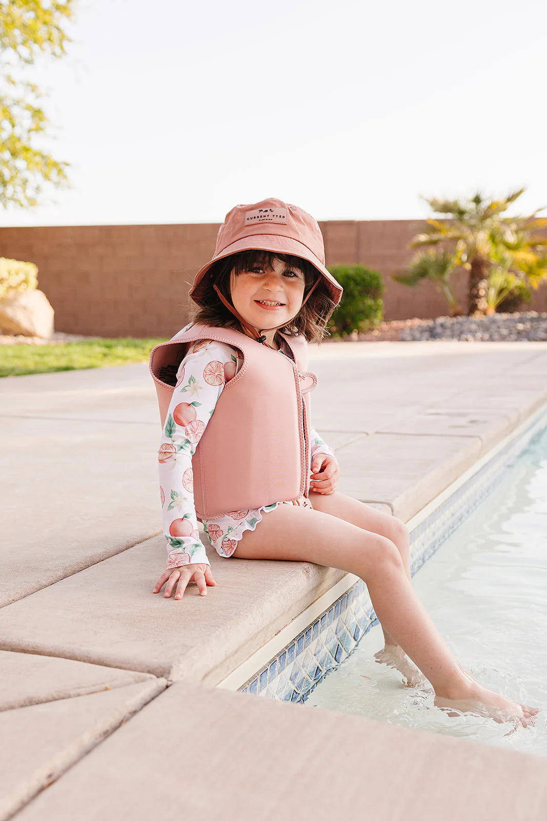 Current Tyed Swim Vest - Blush (Medium 3-6Y)