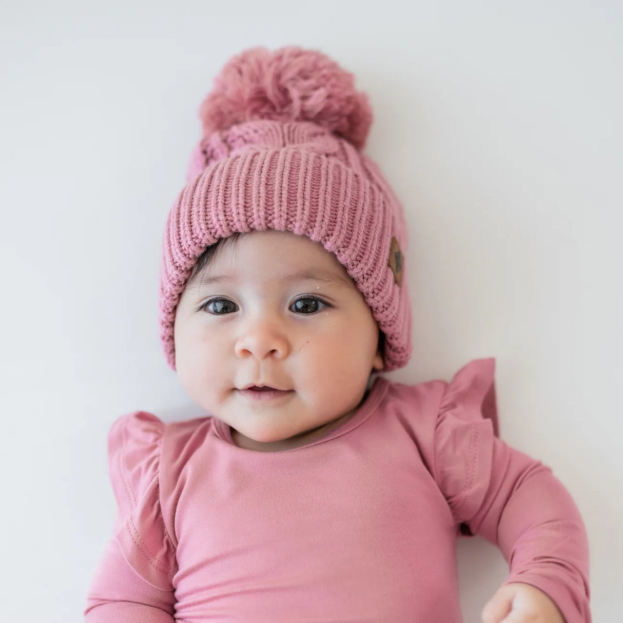 Kyte Baby Chunky Cable Knit Beanie - Apple Blossom