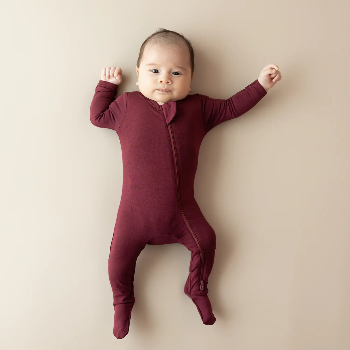 Kyte Baby Zippered Footie - Burgundy