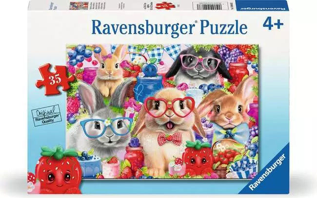 Children’s Jigsaw Puzzle Bunnies and Berries - 35 Pieces Puzzle