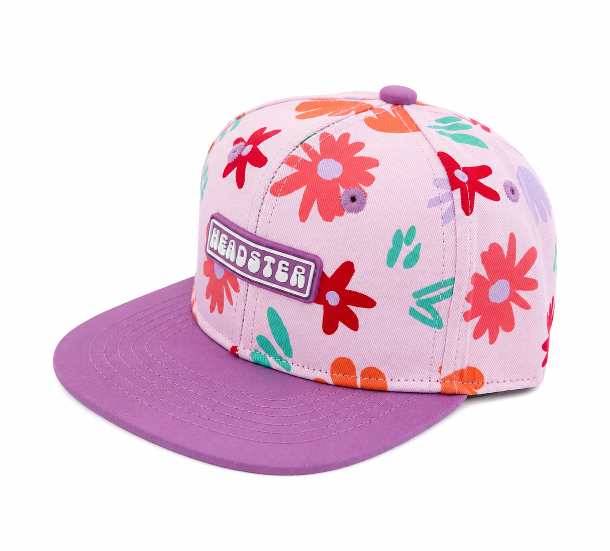 Headster Painted Flowers Snapback - Powder Pink