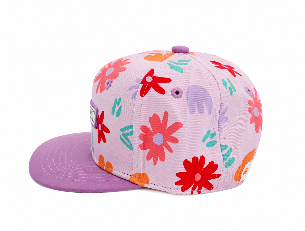 Headster Painted Flowers Snapback - Powder Pink