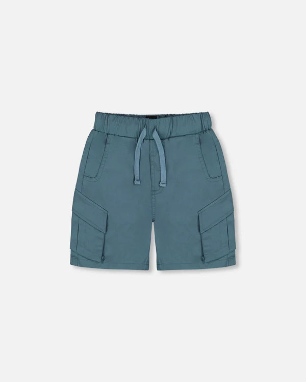 Deux Par Deux Parachute Cargo Pocket Shorts Dark Teal