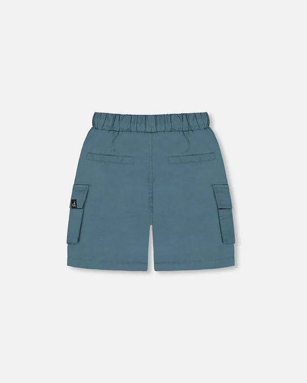 Deux Par Deux Parachute Cargo Pocket Shorts Dark Teal