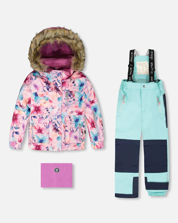 Deux Par Deux Two-Piece Play Snowsuit Turquoise Blue