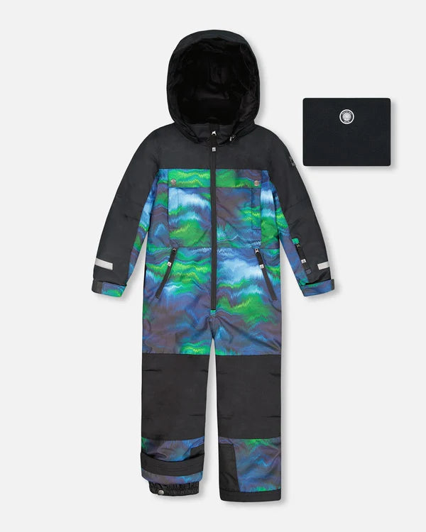 Deux Par Deux One-Piece Teknik Snowsuit Aurora Borealis