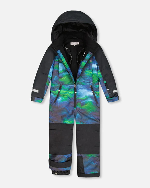 Deux Par Deux One-Piece Teknik Snowsuit Aurora Borealis