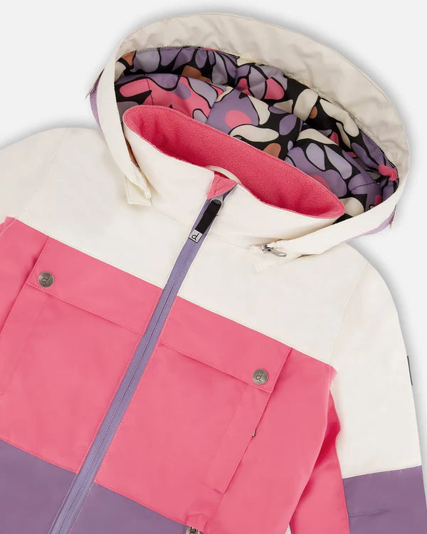 Deux Par Deux Two-Piece Teknik Snowsuit Black Retro Flower Print