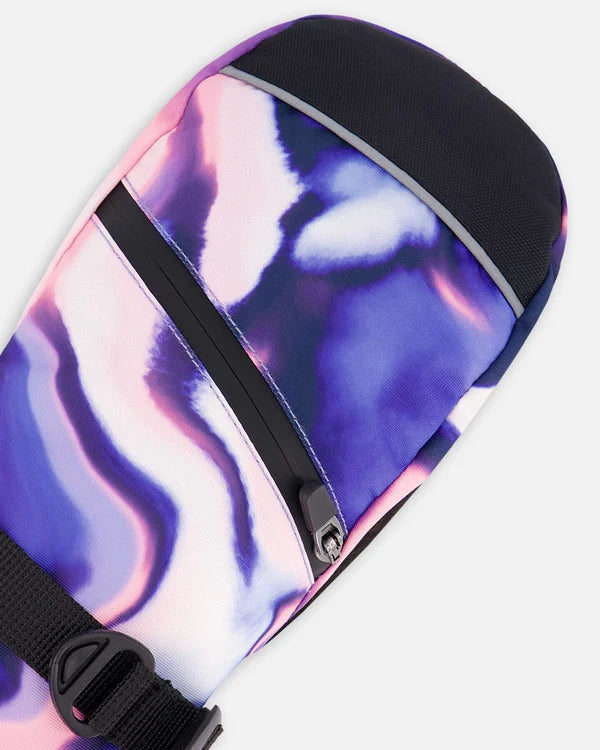 Deux Par Deux Winter Mittens Teknik Pink And Blue Marble