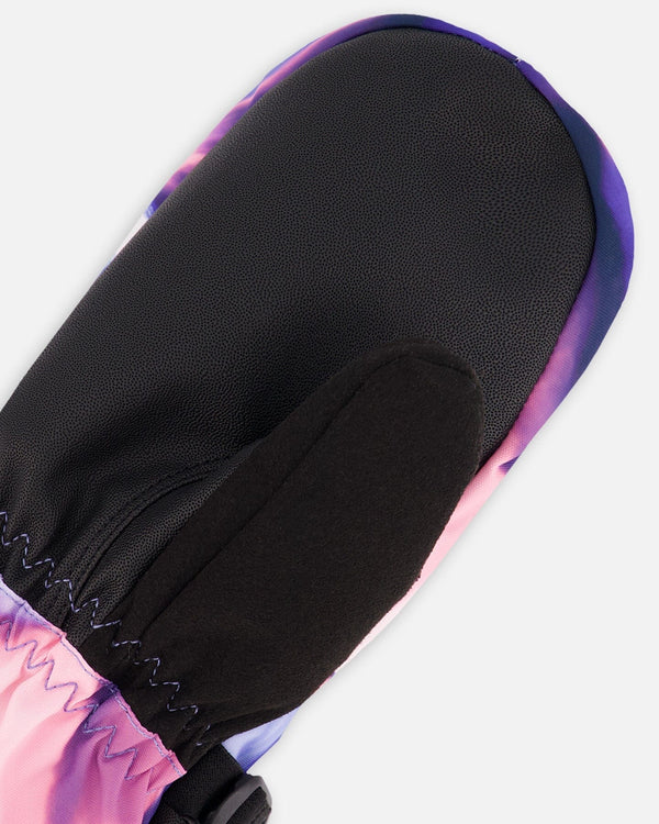 Deux Par Deux Winter Mittens Teknik Pink And Blue Marble