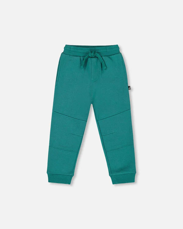 deux par deux Fleece Sweatpants With Articulated Knees Forest Green