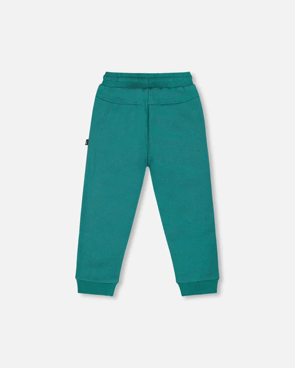 deux par deux Fleece Sweatpants With Articulated Knees Forest Green