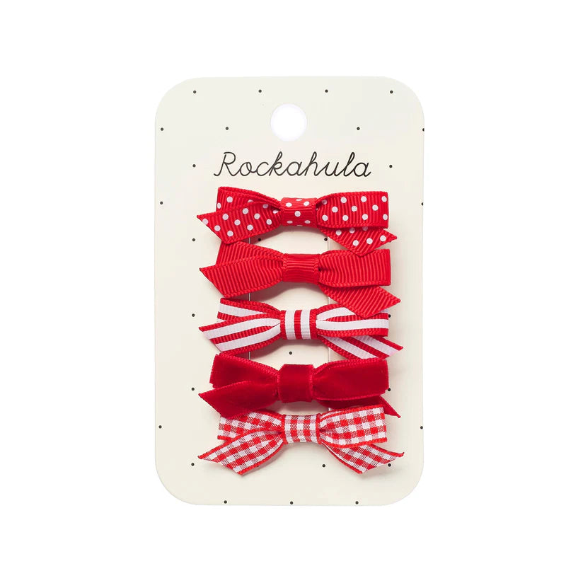 Rockahula School Bow Clip Set Red