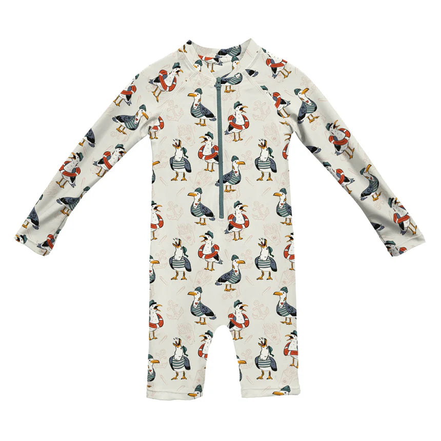 Headster Captain Seagull Toddler Long Sleeve Swimsuit