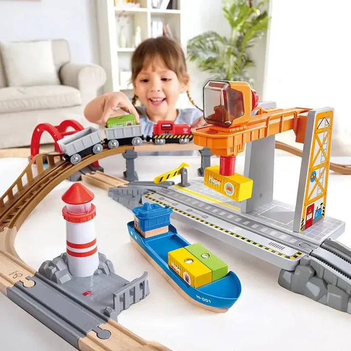Hape Sea and Rail Cargo Transport Set