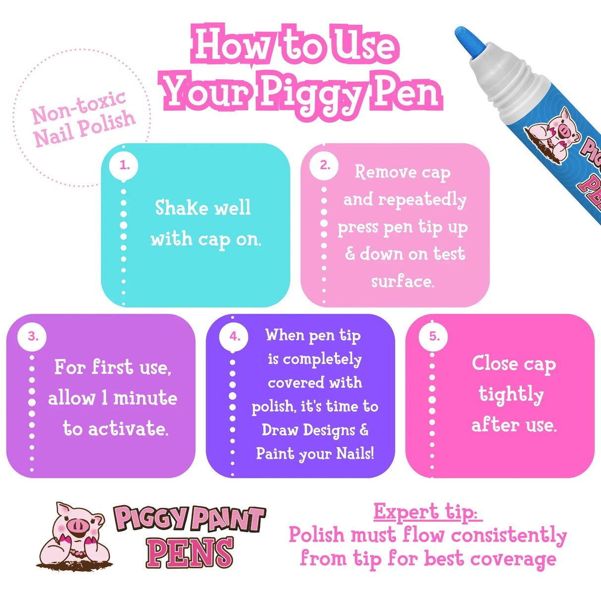 Piggy Paint Nail Polish Pen - Blazin Blue