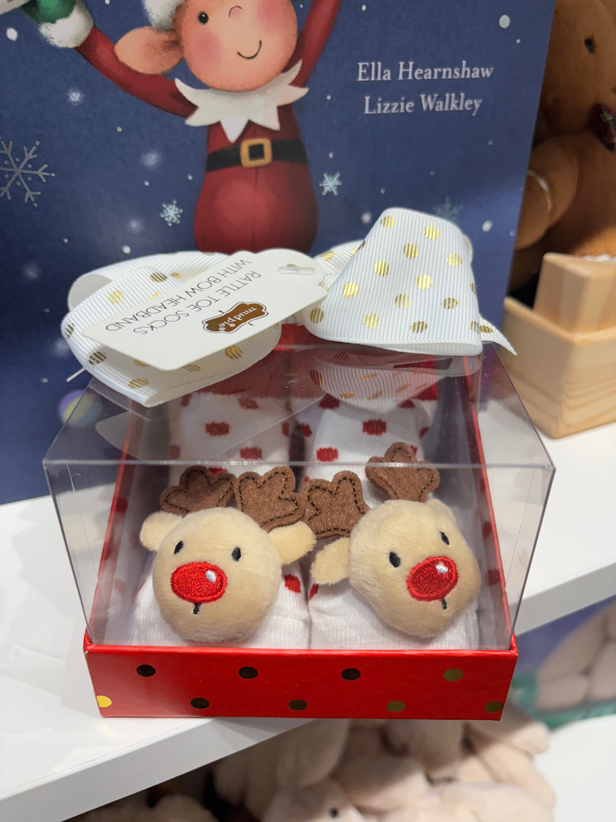 Mudpie rattle toe socks wrist rattle - Deer