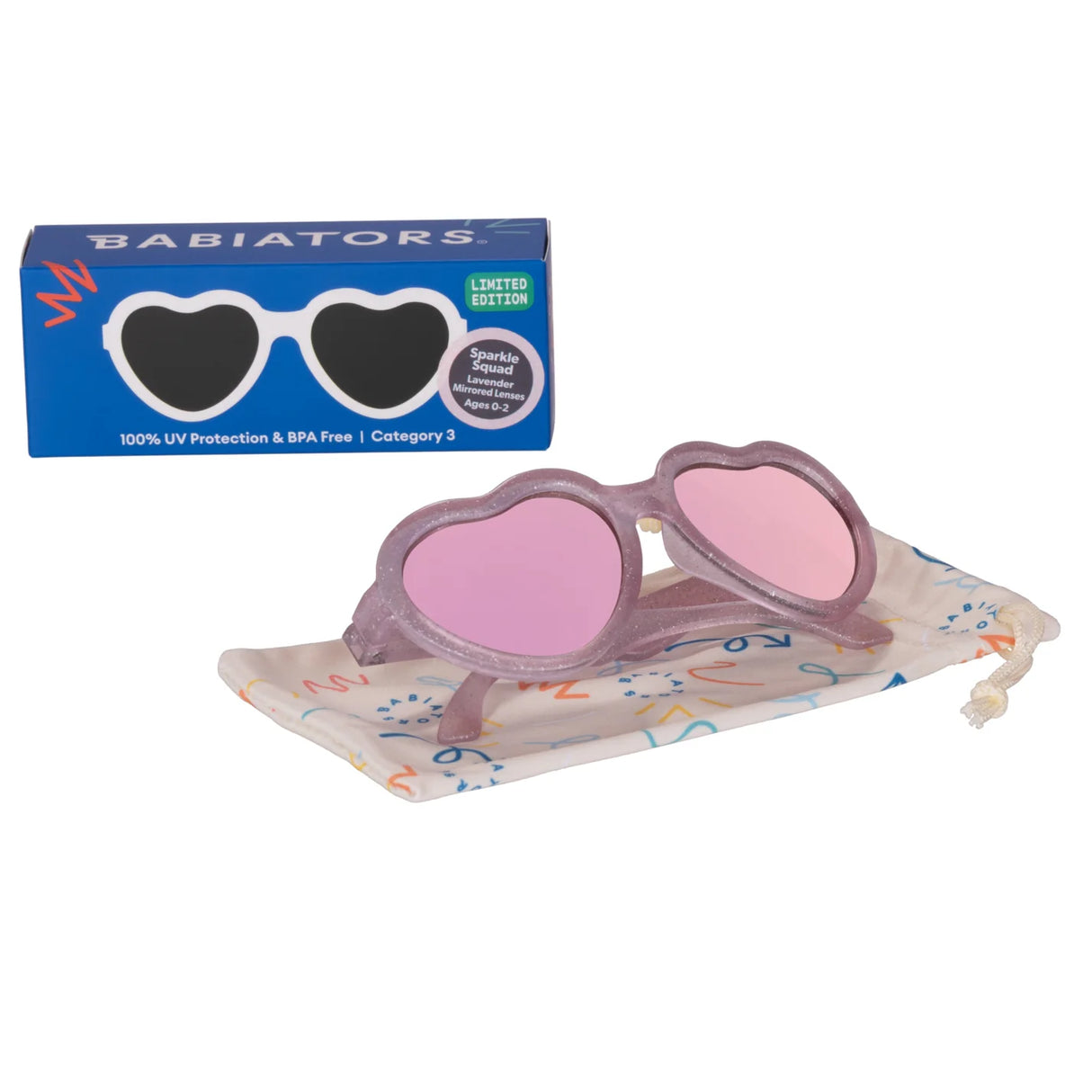 Babiators Non-Polarized Mirrored Heart Sunglasses - Sparkle Squad