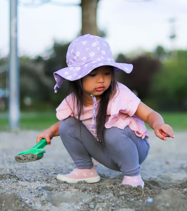 Jan & Jul Kids Cotton Floppy Hats - Purple Daisy