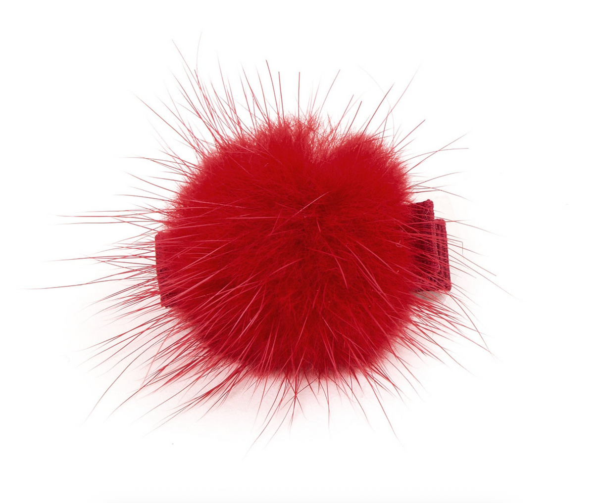 Olilia Small Puff Hair Clip - Scarlet