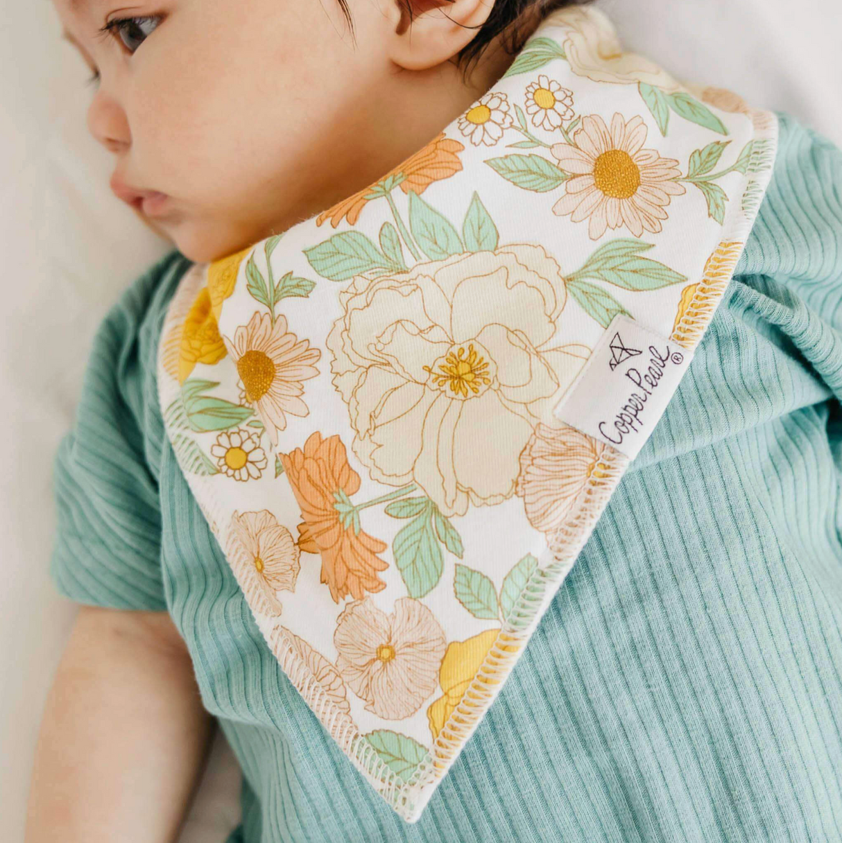 Copper Pearl Baby Bandana Bibs - Lemon