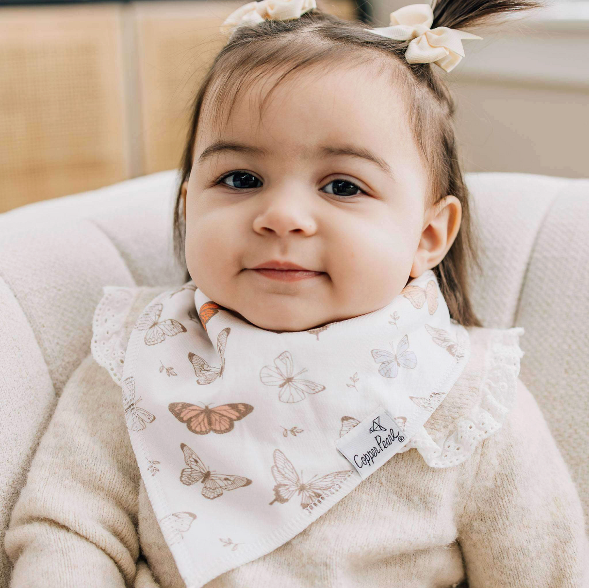 Copper Pearl Baby Bandana Bibs - Flora