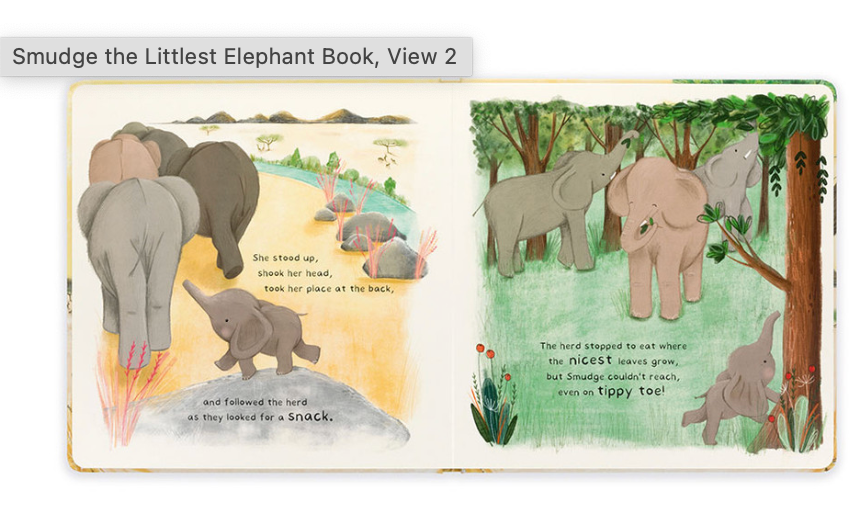 Jellycat Smudge The Littlest Elephant Book