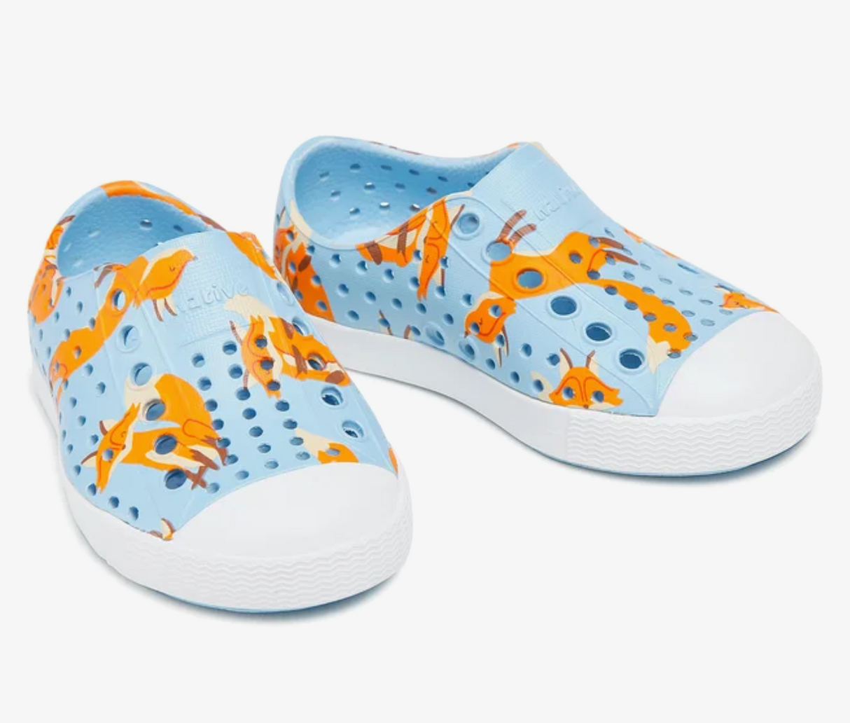 Native Jefferson Print Shoes - Sky Blue/ Shell White/ Foxtrot