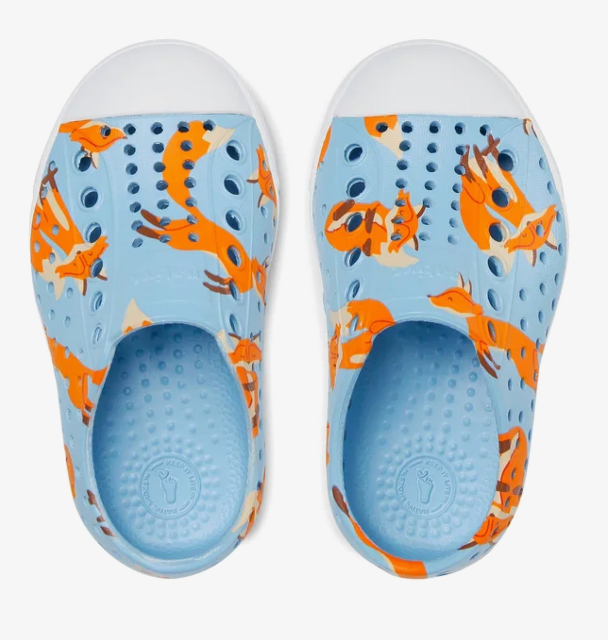 Native Jefferson Print Shoes - Sky Blue/ Shell White/ Foxtrot