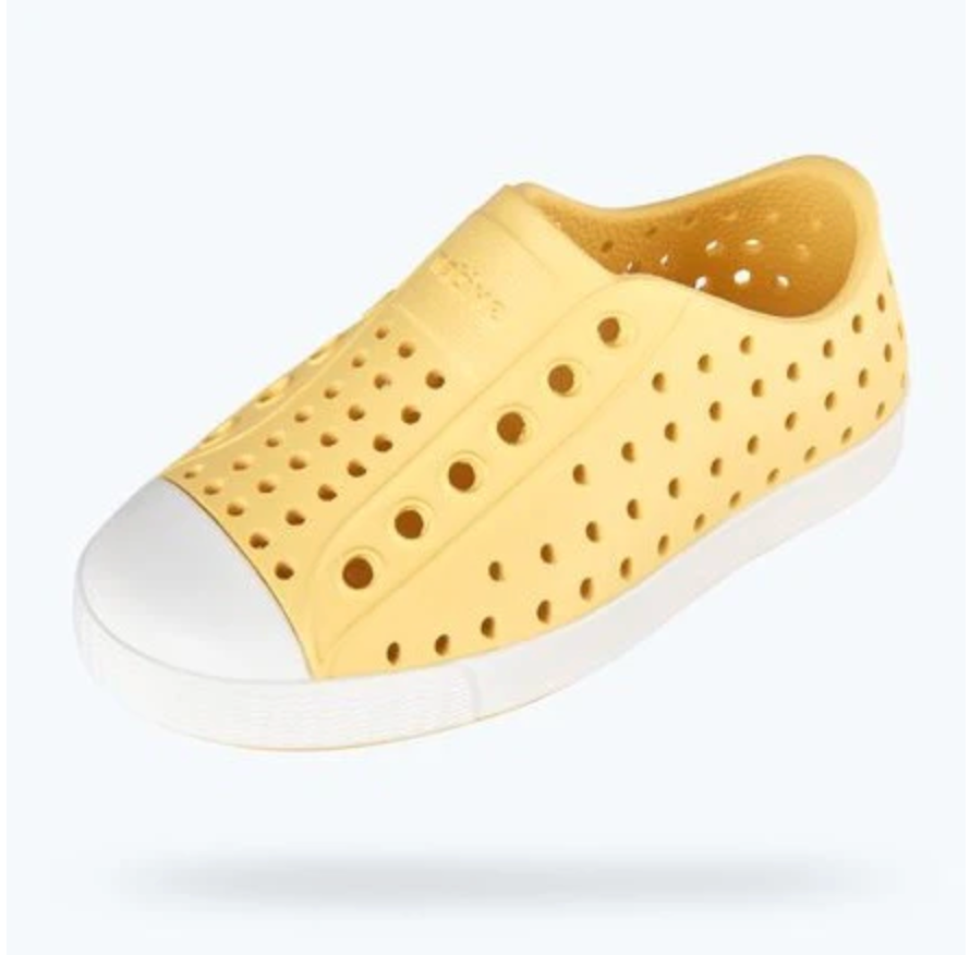 Native Jefferson Shoes - Gone Banana Yellow/ Shell White