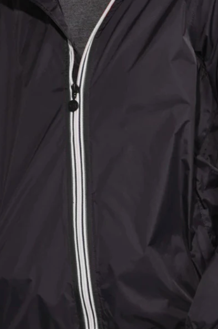 O8 Women's Full-Zip Packable Rain Jacket and Windbreaker - Black