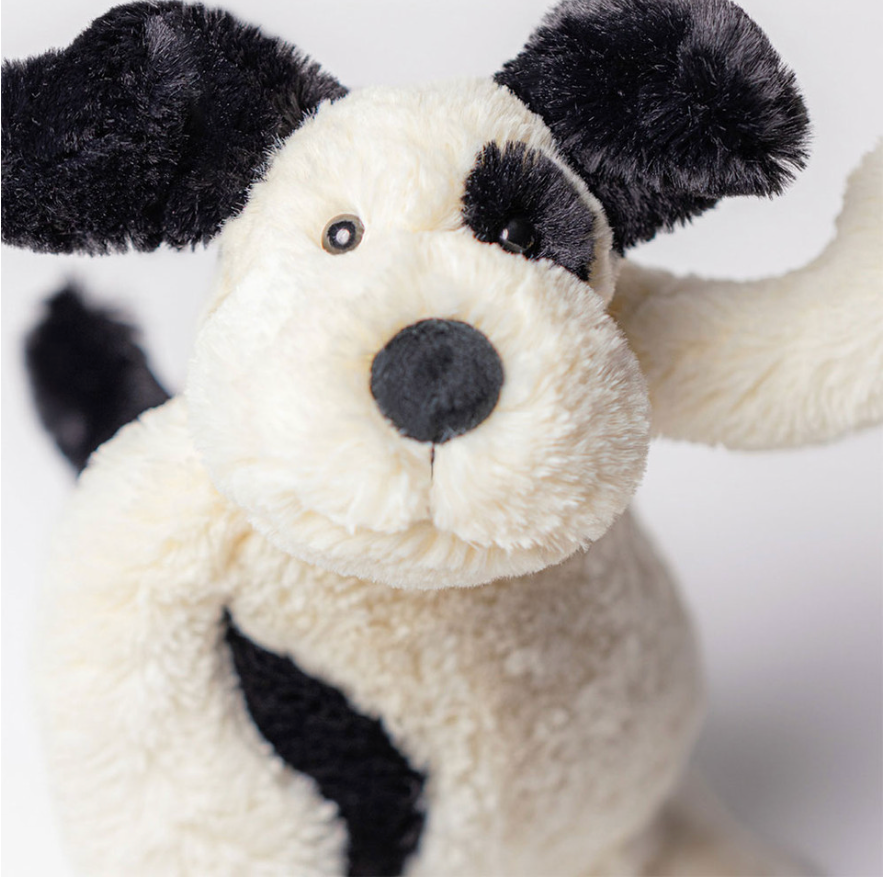 Jellycat Bashful Rufferty Black & Cream Puppy Little