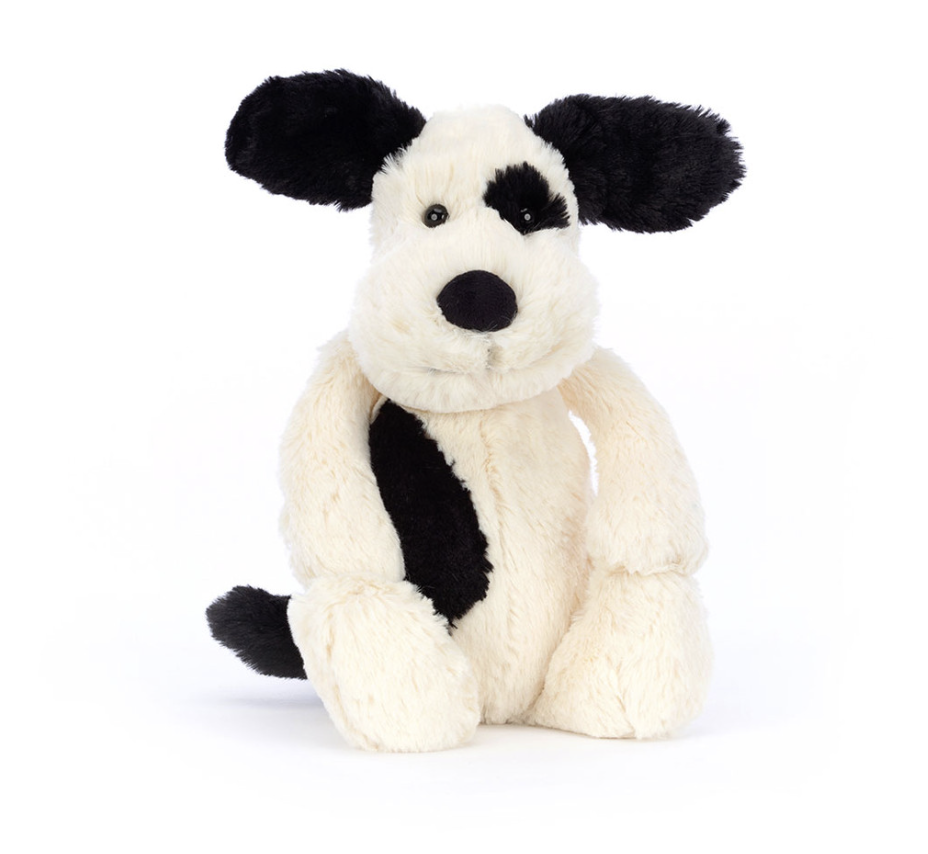 Jellycat Bashful Rufferty Black & Cream Puppy Little