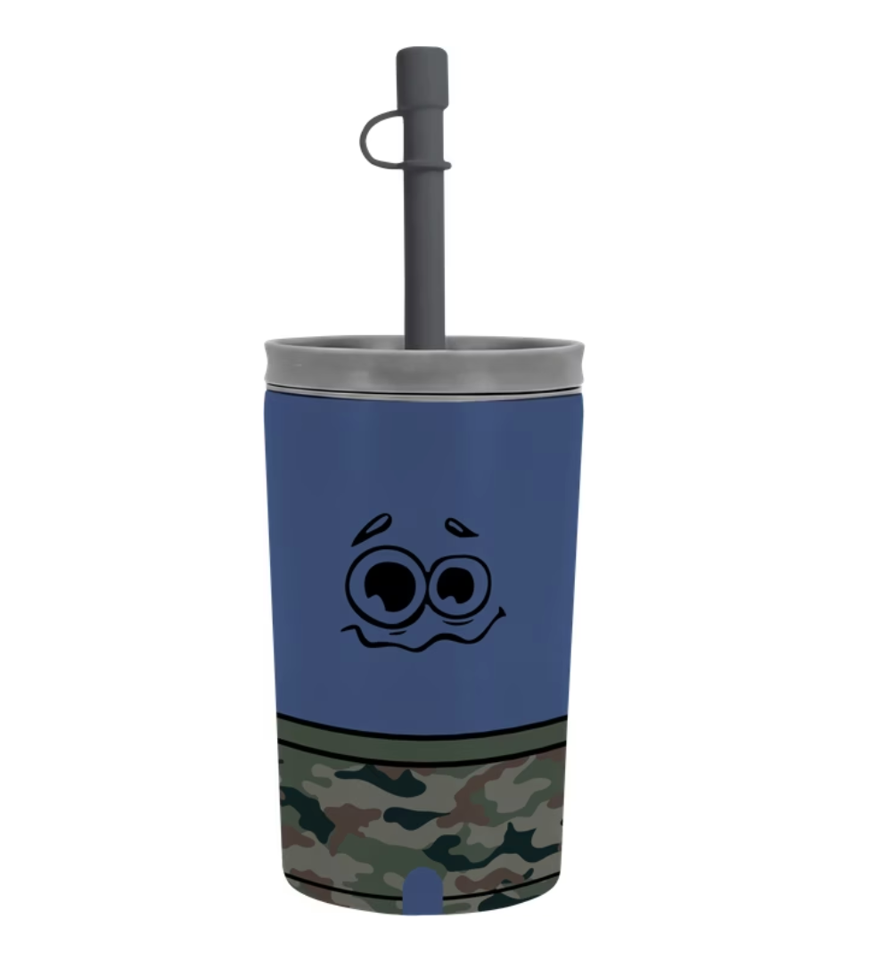 Asobu Fuzzie Plush Covered Straw Tumbler - Blue the Koala