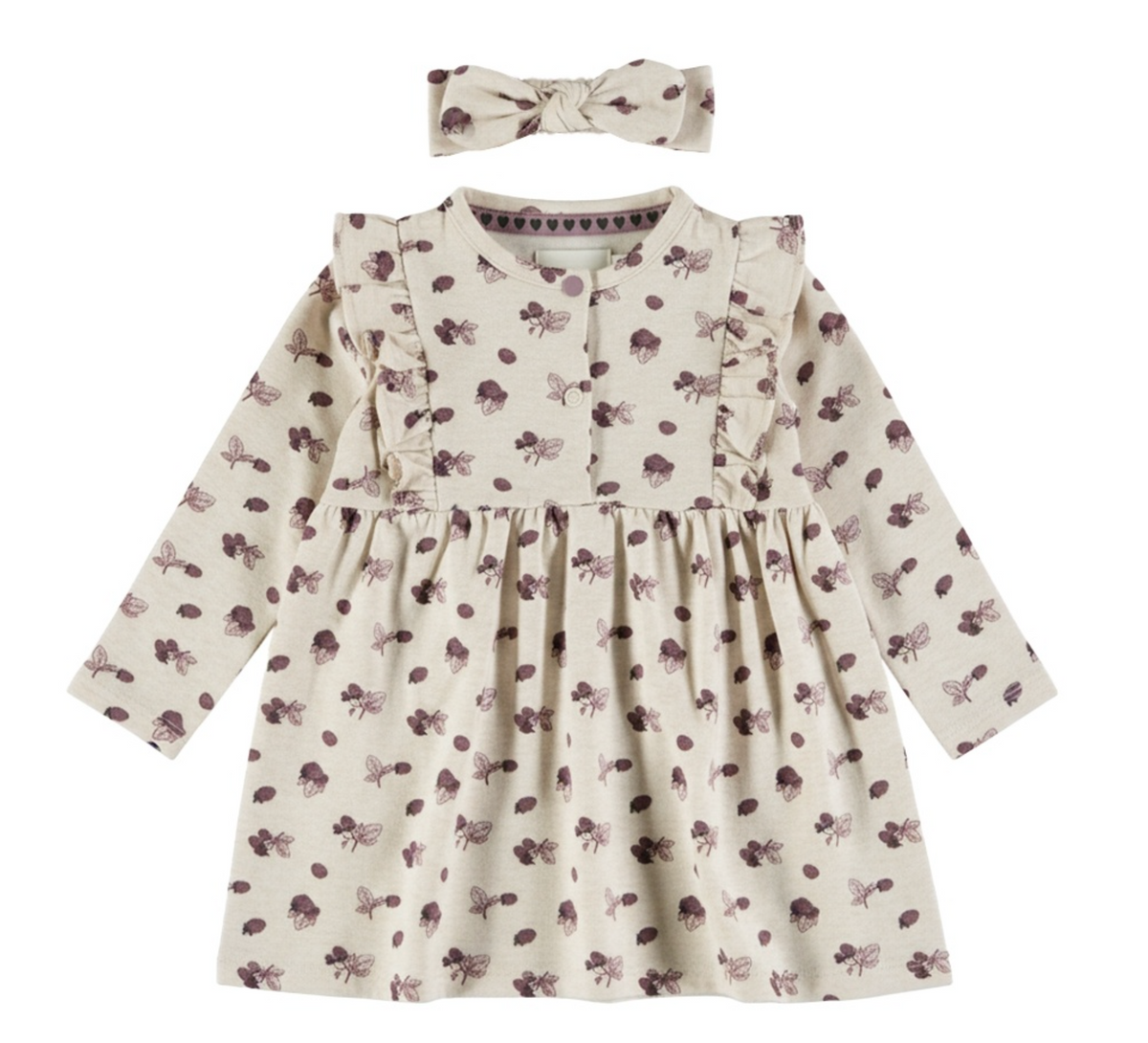 Dirkje Girls’ Set - White Dress, Hairband, Berries