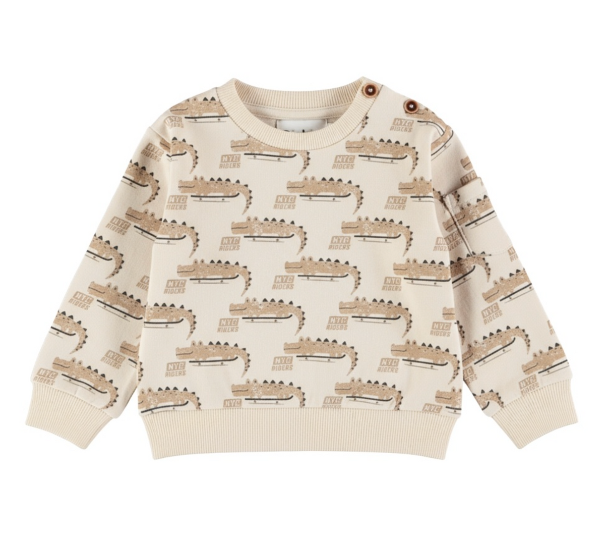 Dirkje Boys’ Jumper - Off-White, Dinosaurs