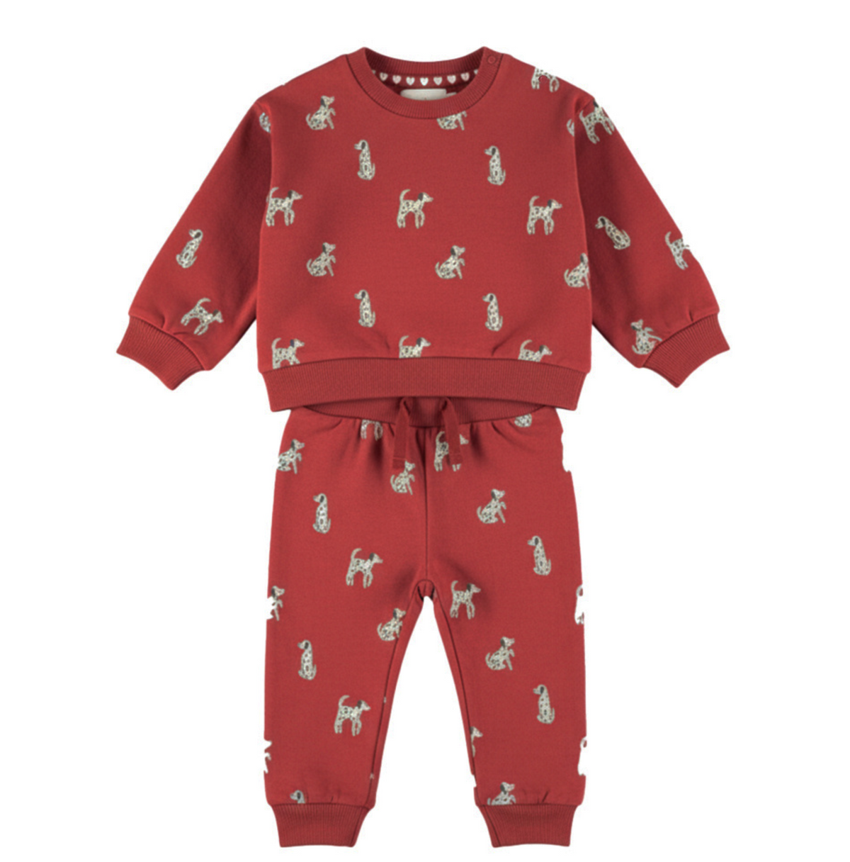 Dirkje Girls’ Set - Red Jumper, Trousers, Little Dogs