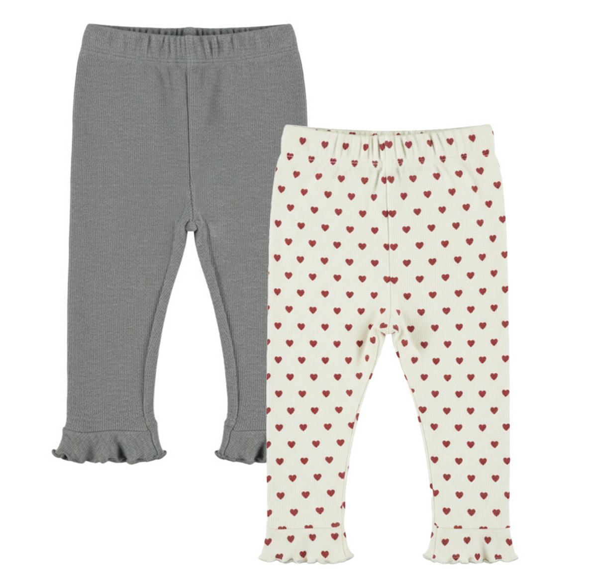 Dirkje Girls’ Leggings Set - Grey, Off-White, Hearts