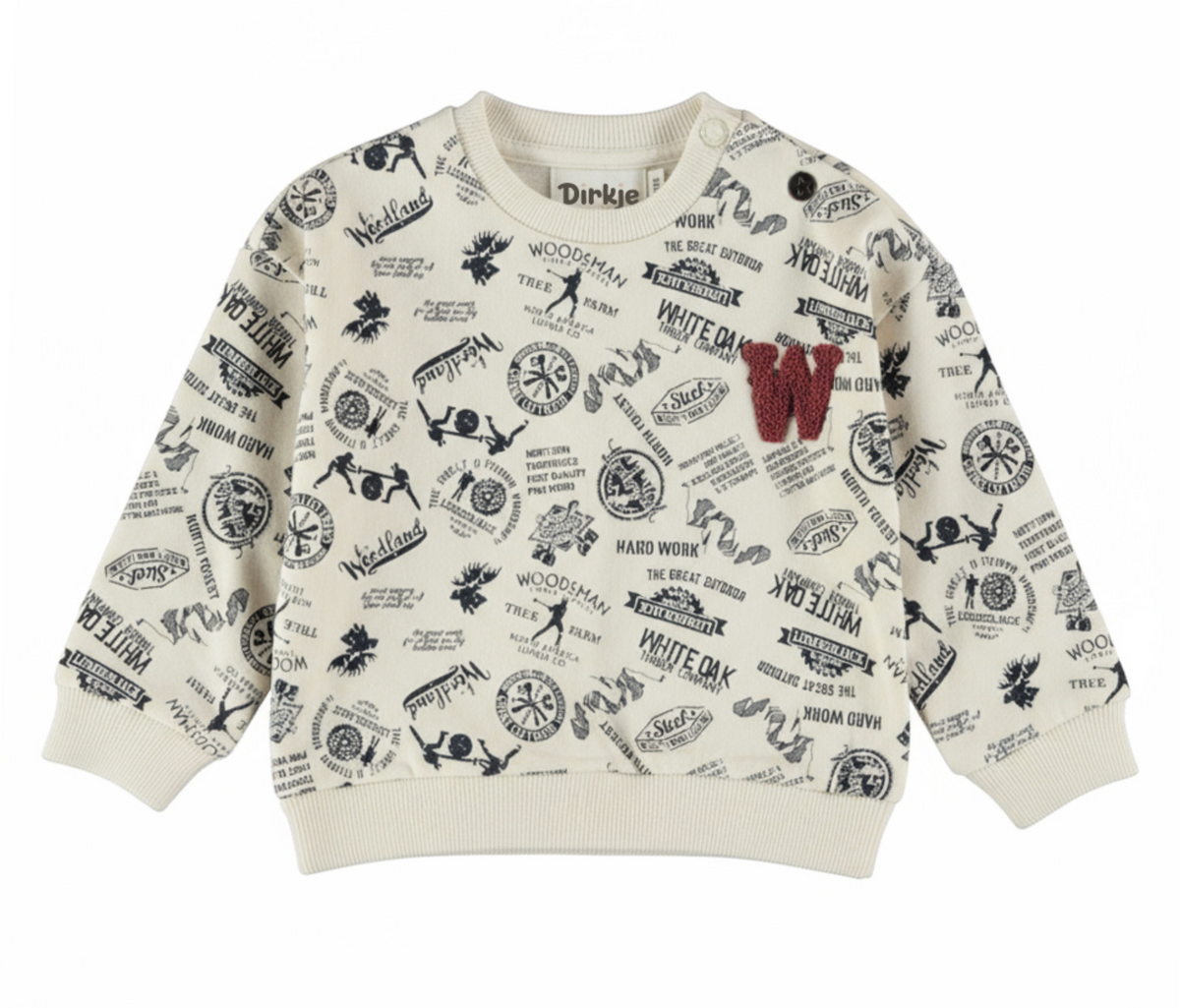 Dirkje Boys’ Jumper - Off-White, Woodland