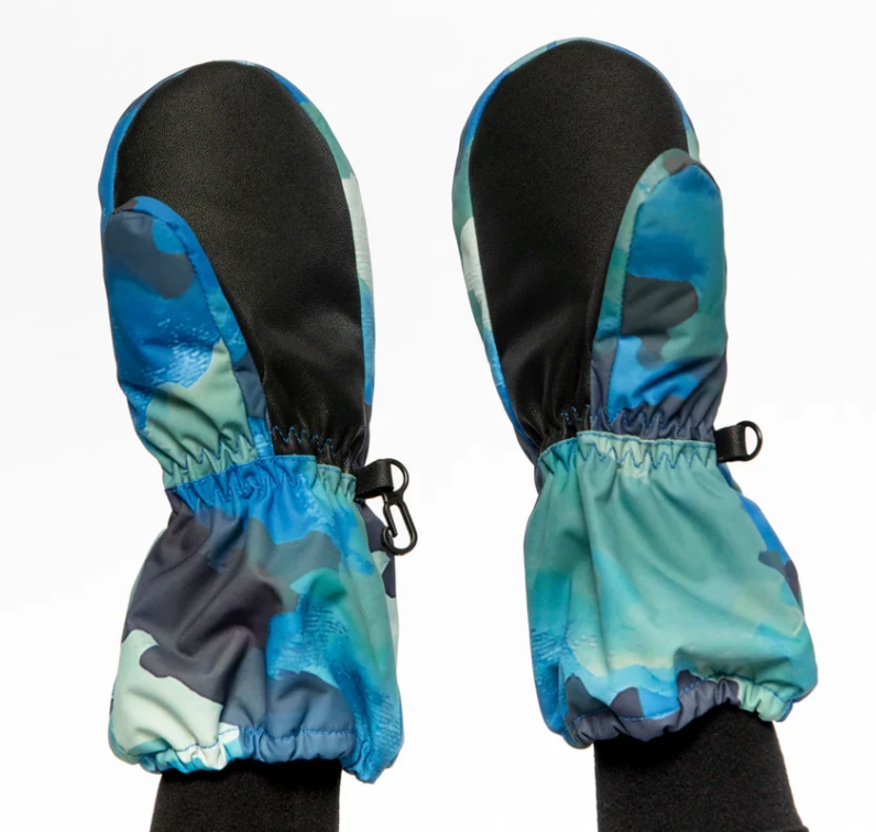 Deux Par Deux Play Winter Mittens - Blue Camouflage